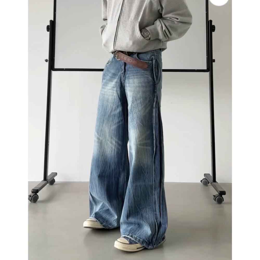 Baggy Y2K Retro Men's Wide-Leg workman Jeans size M - Picture 4 of 4